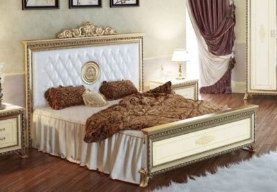  Кровать Версаль с мягким изголовьем 200x160 см слоновая кость